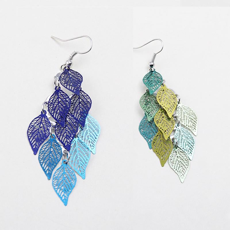 Boucle d'oreille de Feuilles de Toutes Les Couleurs