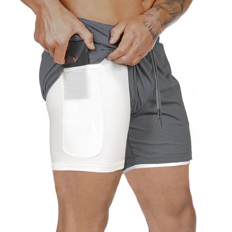 Shorts de Sport à Double Couche pour Hommes