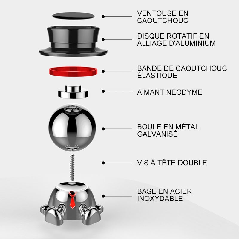 Mignon Support de Téléphone Magnétique Rotatif à 360°