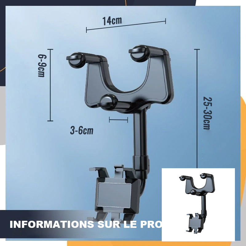 Support de Téléphone Portable Rotatif et Rétractable