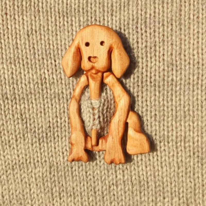 Broche Broche avec Motif Animal en Bois