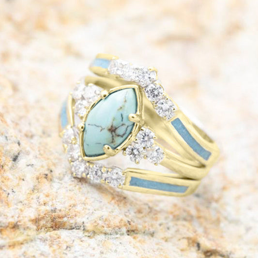 Bague Diamant Turquoise Naturelle