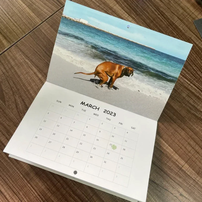 Calendrier des chiens qui font caca