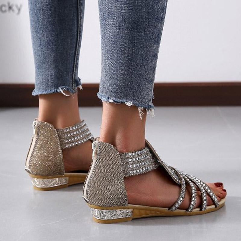 Sandales d'été avec Strass Chic pour Femmes