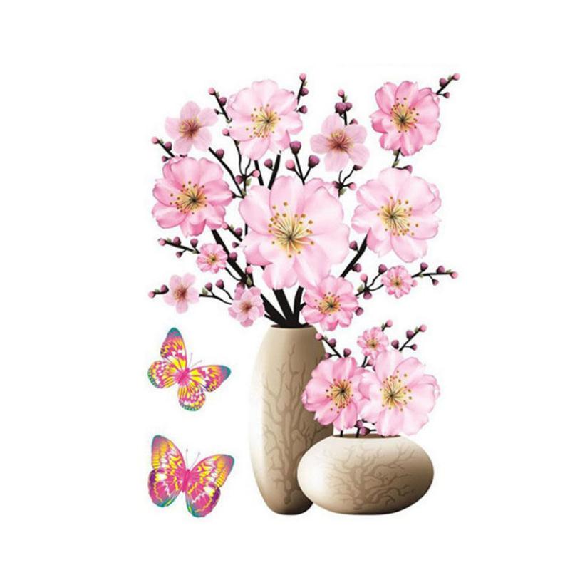 Vase à Fleurs en 3D Sticker Mural Auto-adhésifs
