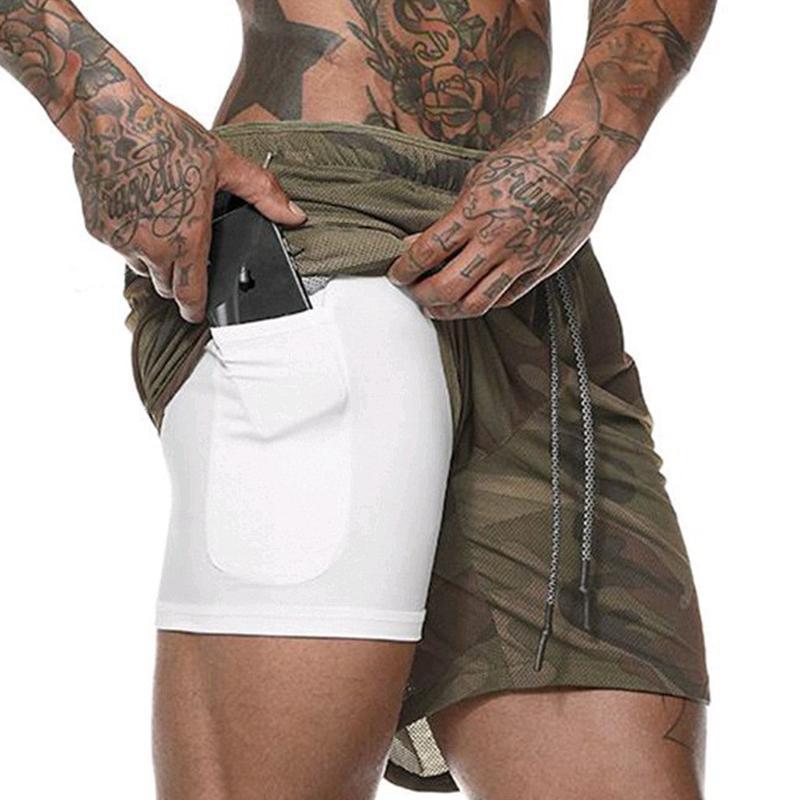 Shorts de Sport à Double Couche pour Hommes