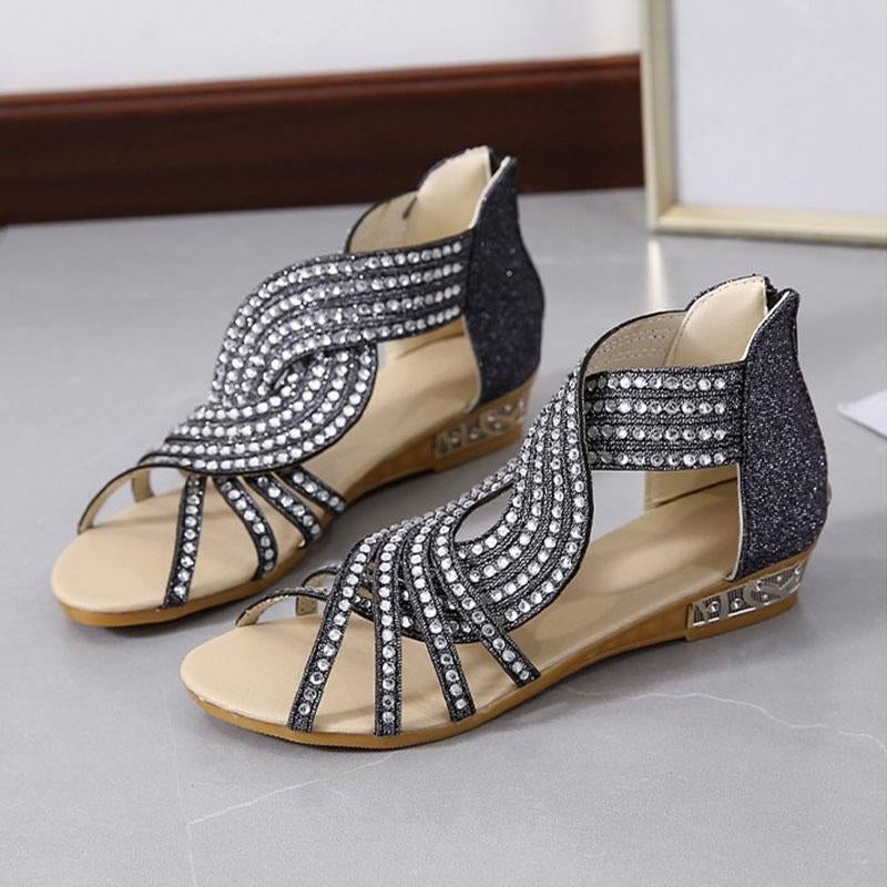Sandales d'été avec Strass Chic pour Femmes