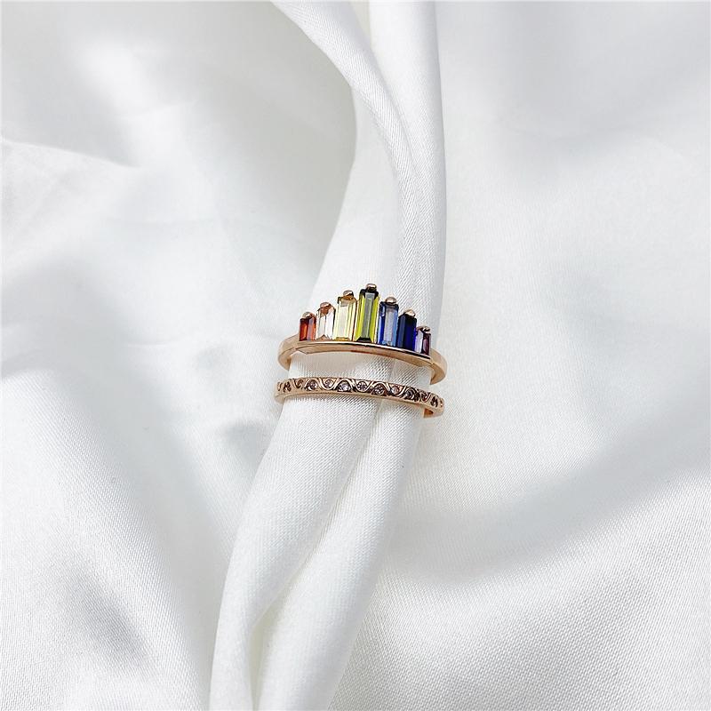 Bague en Micro Diamant Arc-En-Ciel