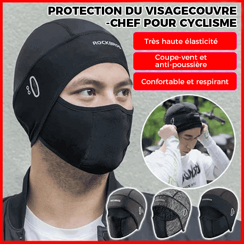 Cagoule cycliste avec protection faciale en soie de glace