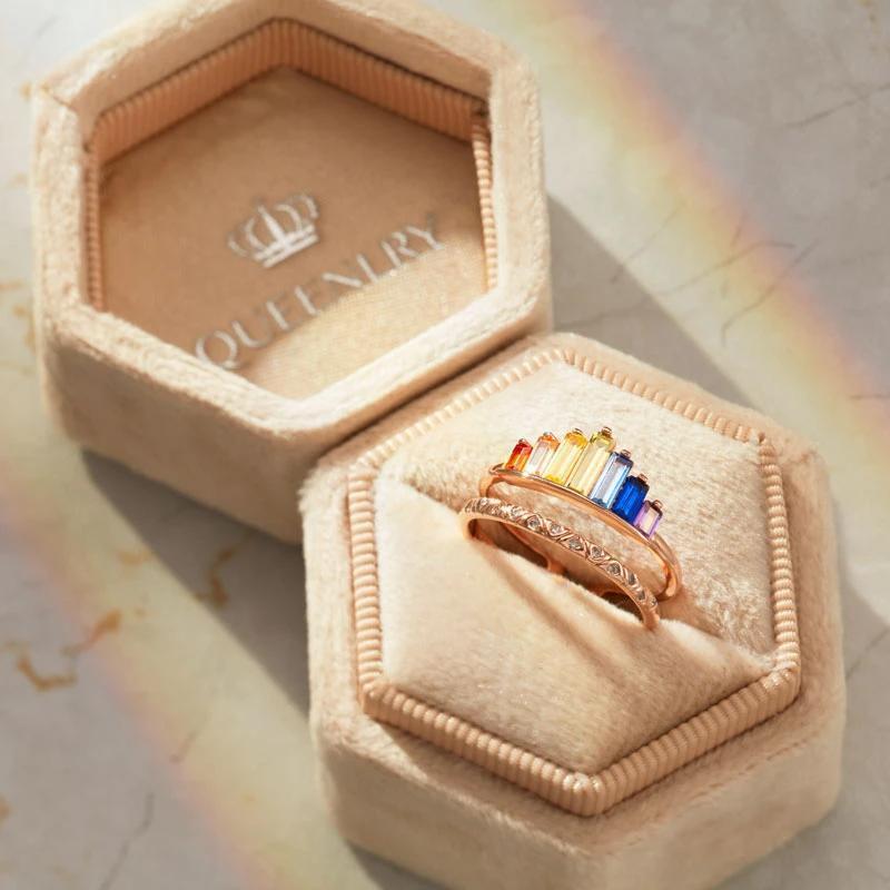 Bague en Micro Diamant Arc-En-Ciel