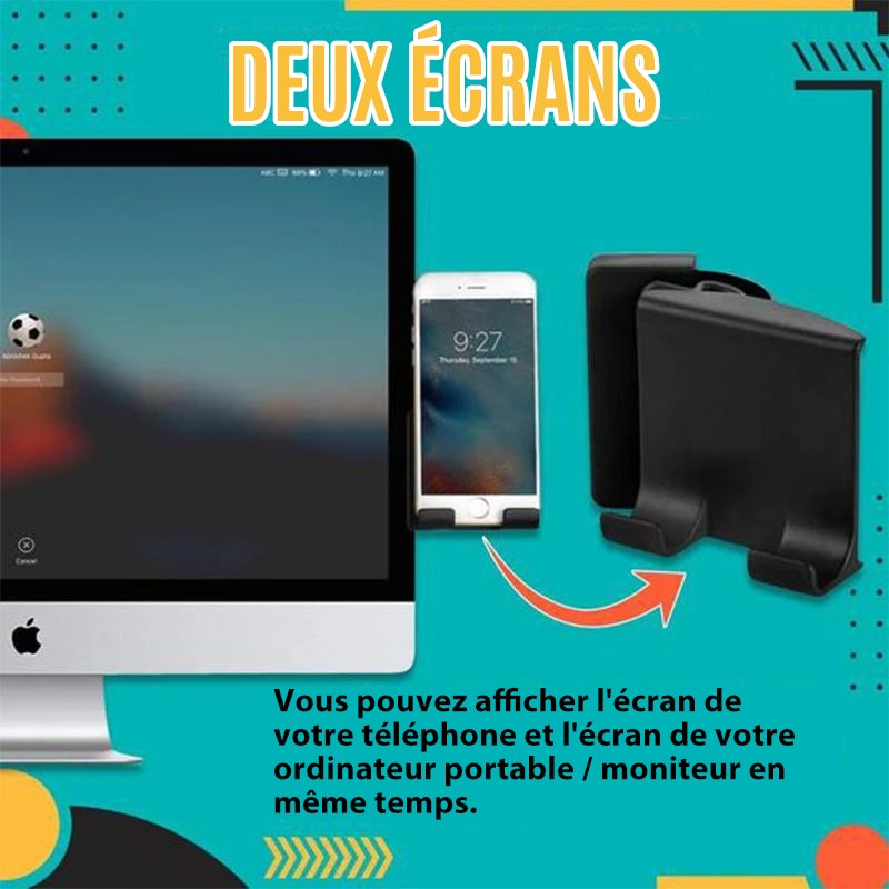 Support de Téléphone avec Clip sur Écran pour Ordinateur Portable