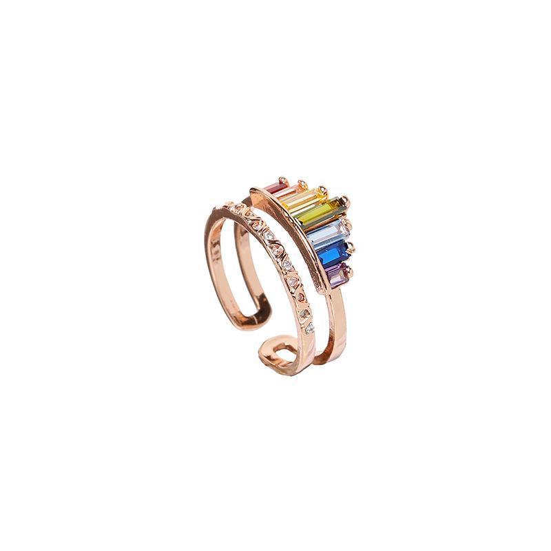 Bague en Micro Diamant Arc-En-Ciel