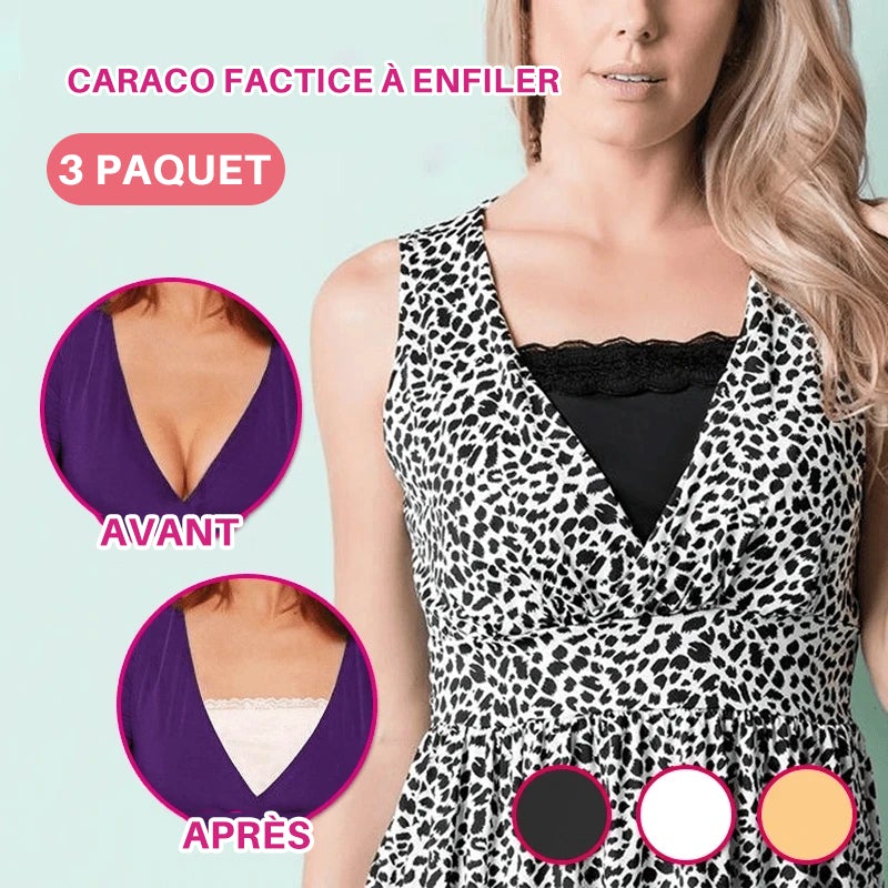 Caracos Factices à Enfiler sans Décolleté, Ensemble de 3 pièces