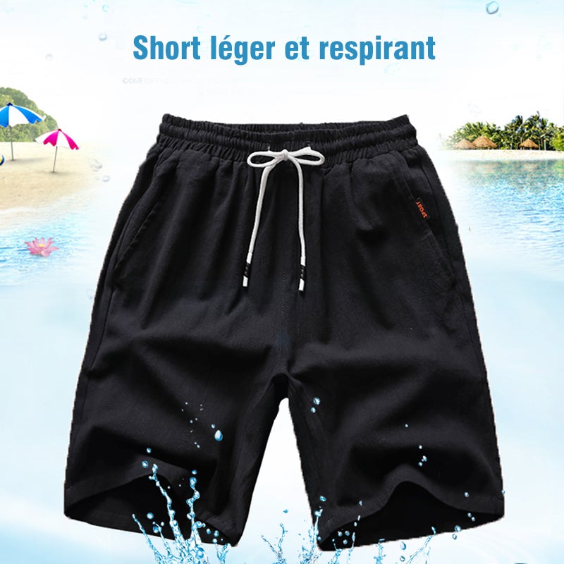 Short d'été en Coton et Lin pour Homme