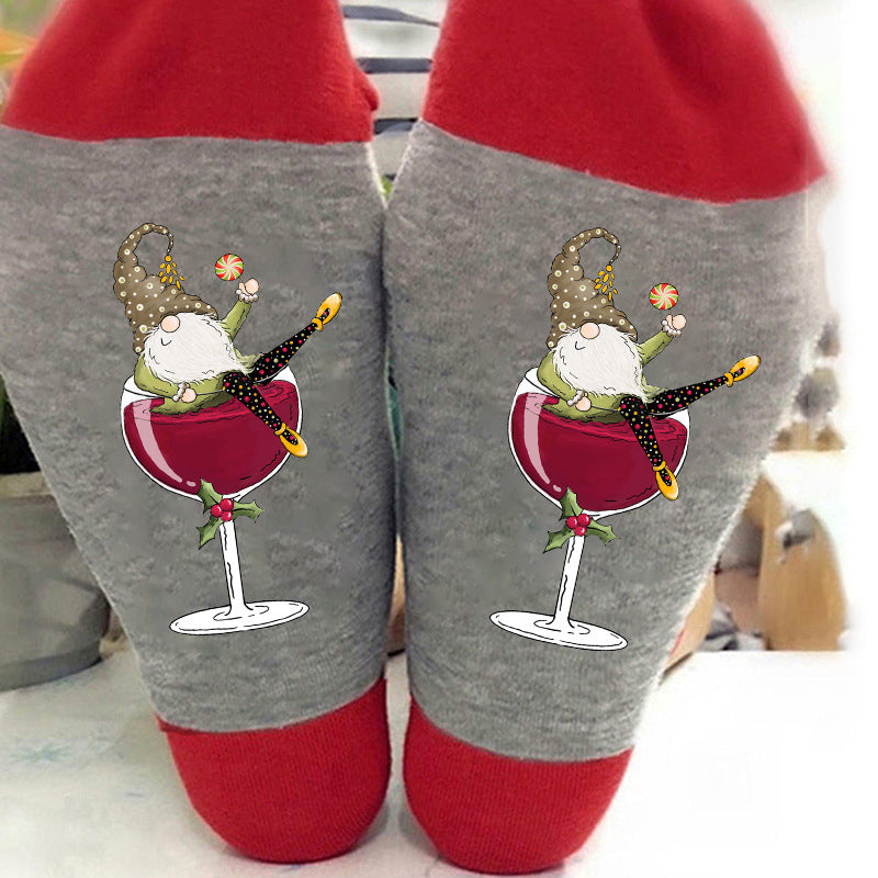 🧦Gnome Verre à vin Chaussette de Noël🧦