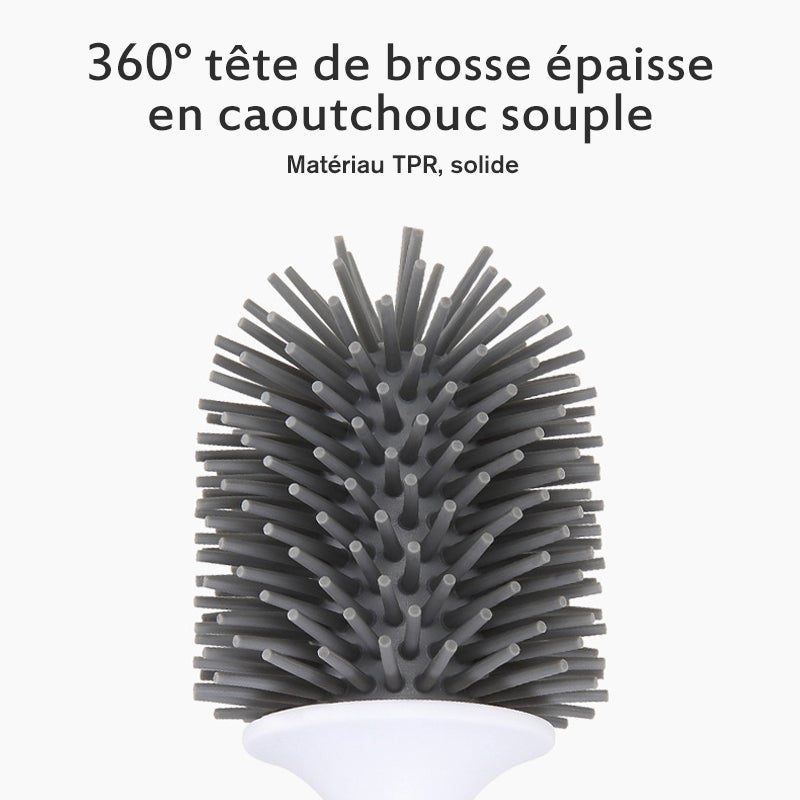 Brosse de Toilette en Silicone Antibactérienne