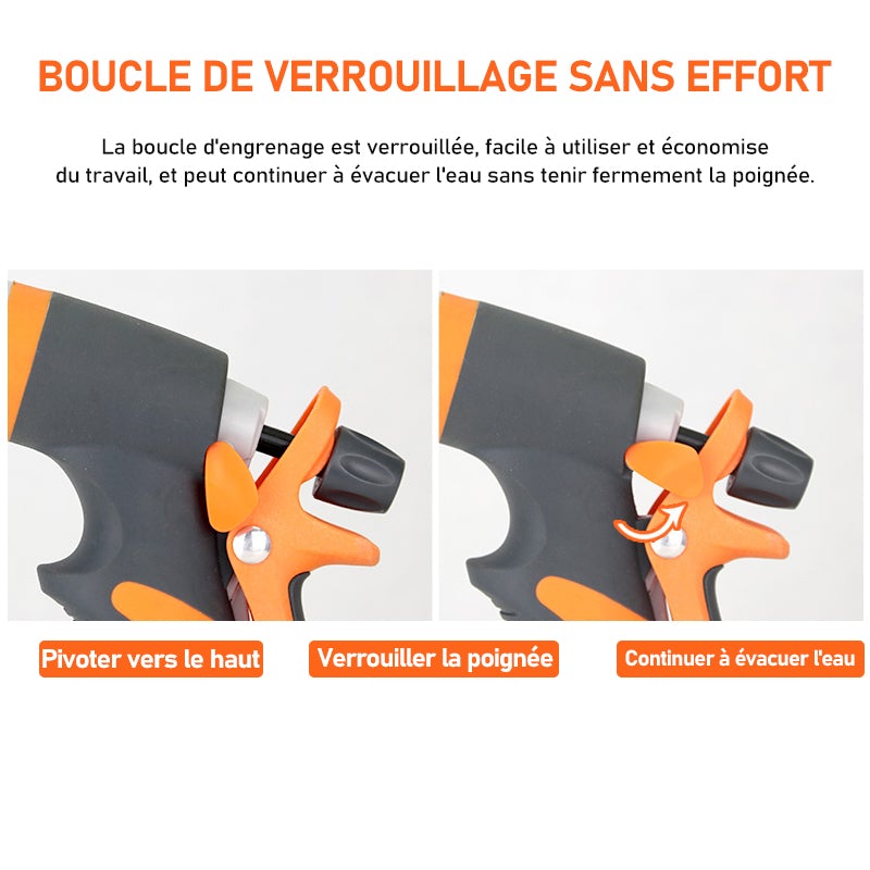 Pistolet d'arrosage à Haute Pression Réglable pour l'arrosage de Jardin