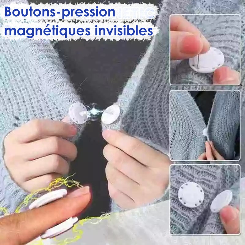 Bouton Magnétique Invisible de Haute Qualité (5 paires)