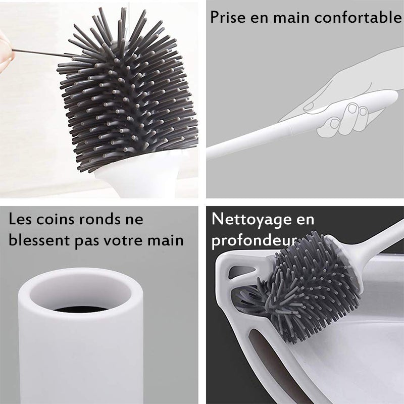 Brosse de Toilette en Silicone Antibactérienne