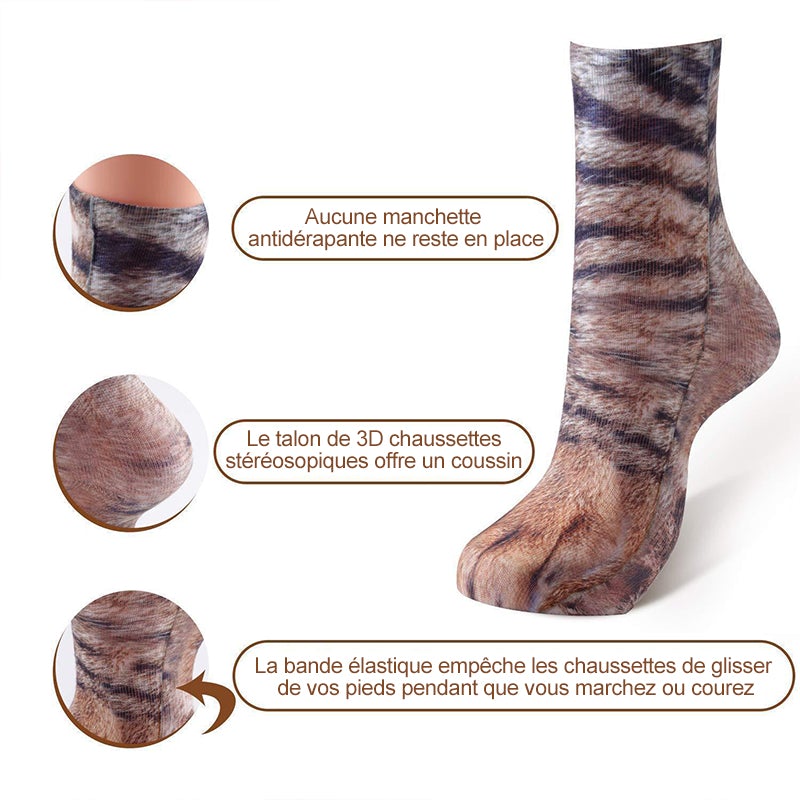 Chaussettes 3D Animal Patte- [TAILLE UNIQUE]