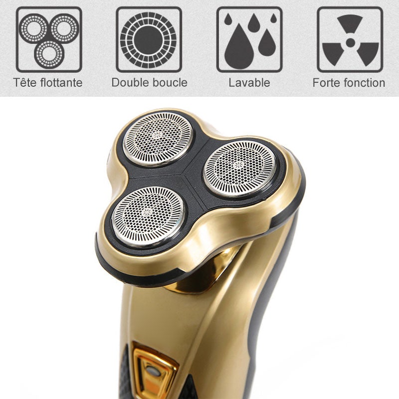 3-en-1 Rasoir Rechargeable Multifonctionnel pour Hommes