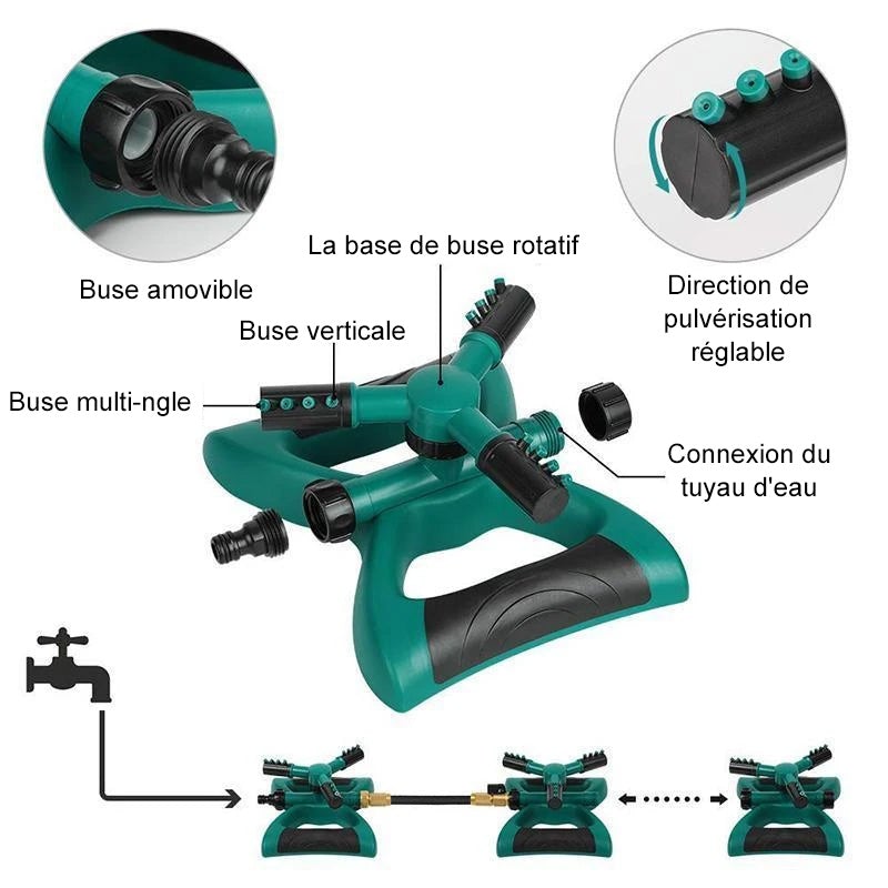 Arroseur Automatique pour Gazon Rotatif à 360°