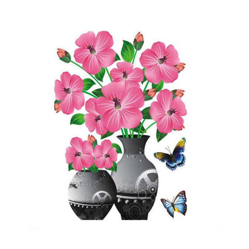 Vase à Fleurs en 3D Sticker Mural Auto-adhésifs