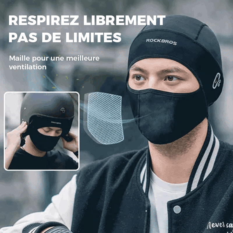 Cagoule cycliste avec protection faciale en soie de glace