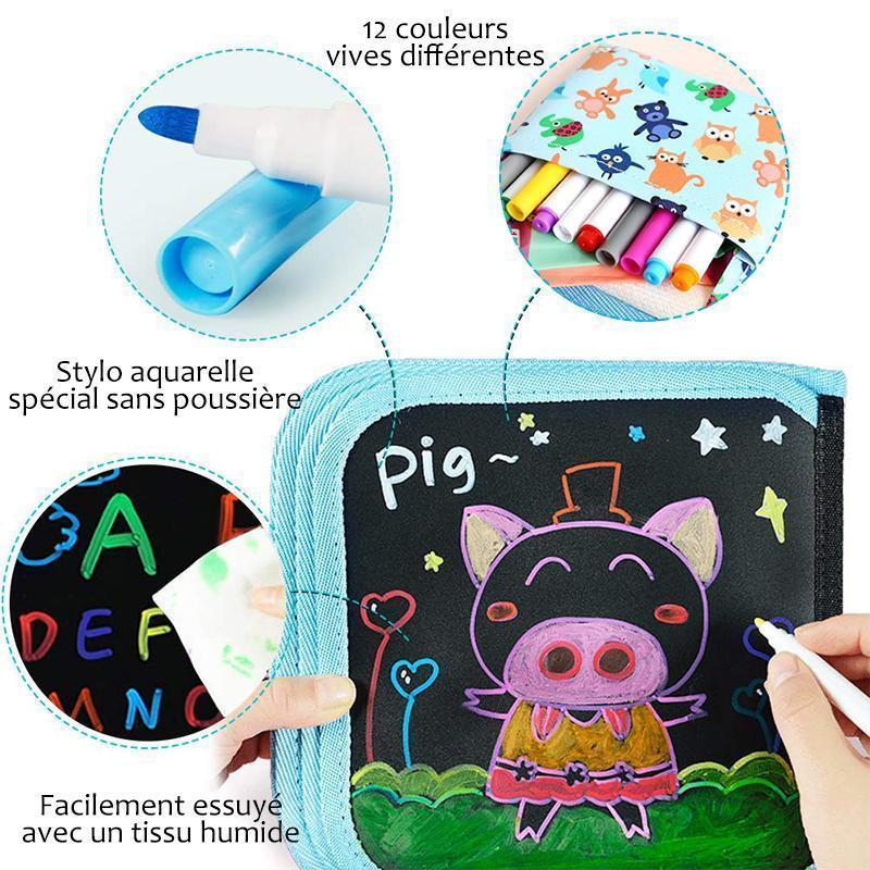 Tablette à Dessin Effaçable Portable (12 stylos inclus)