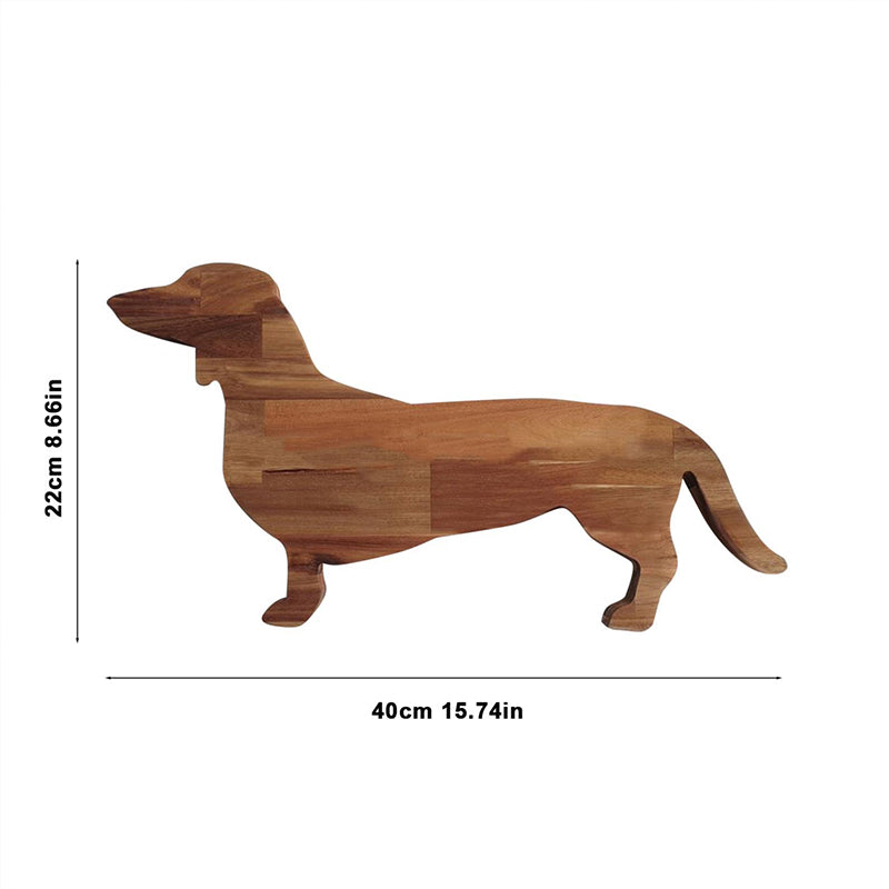 Assiette Plate Chien Teckel en Bois