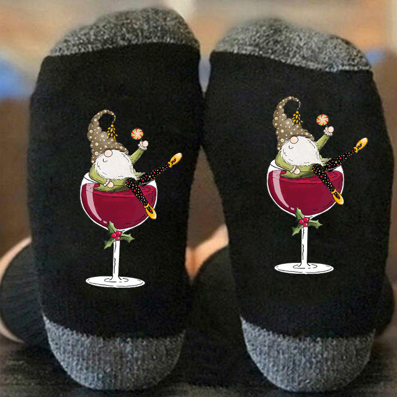 🧦Gnome Verre à vin Chaussette de Noël🧦