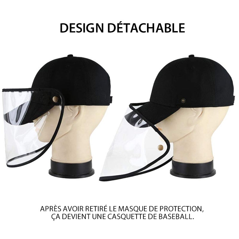 Casquette de Protection Amovible Anti-salive Anti-poussière