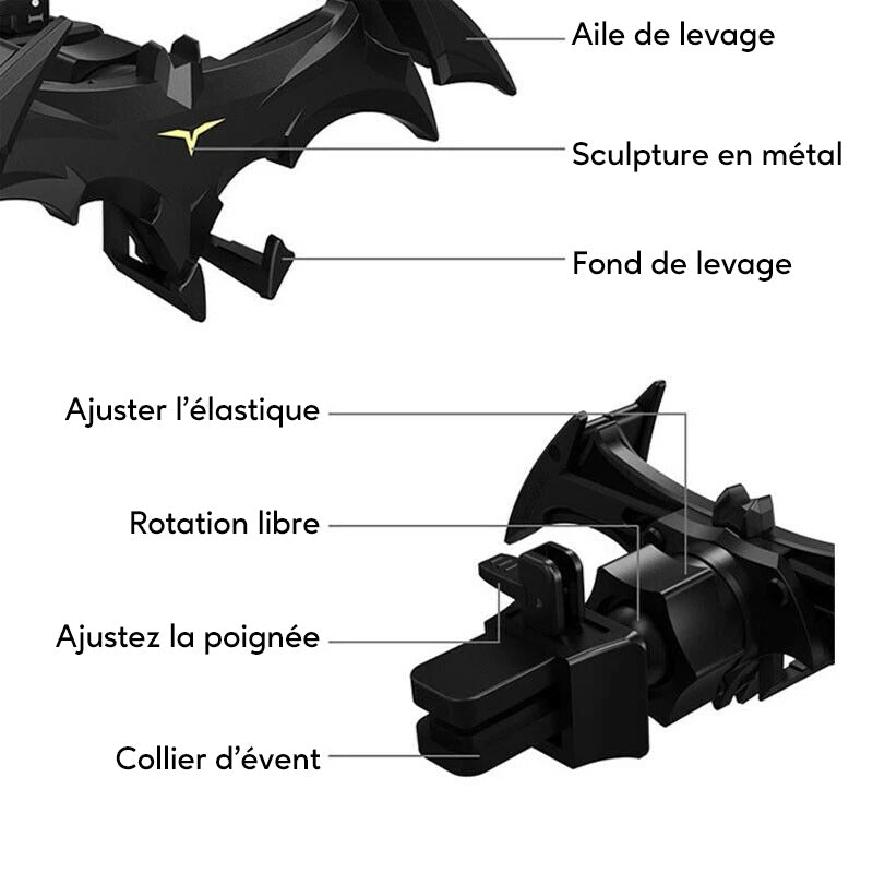 Support de Téléphone de Voiture en Forme de Chauve-souris