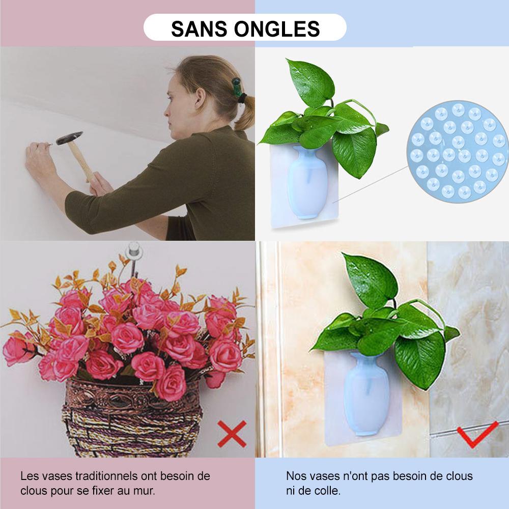 Vase À Fleurs Collant En Silicone Magique