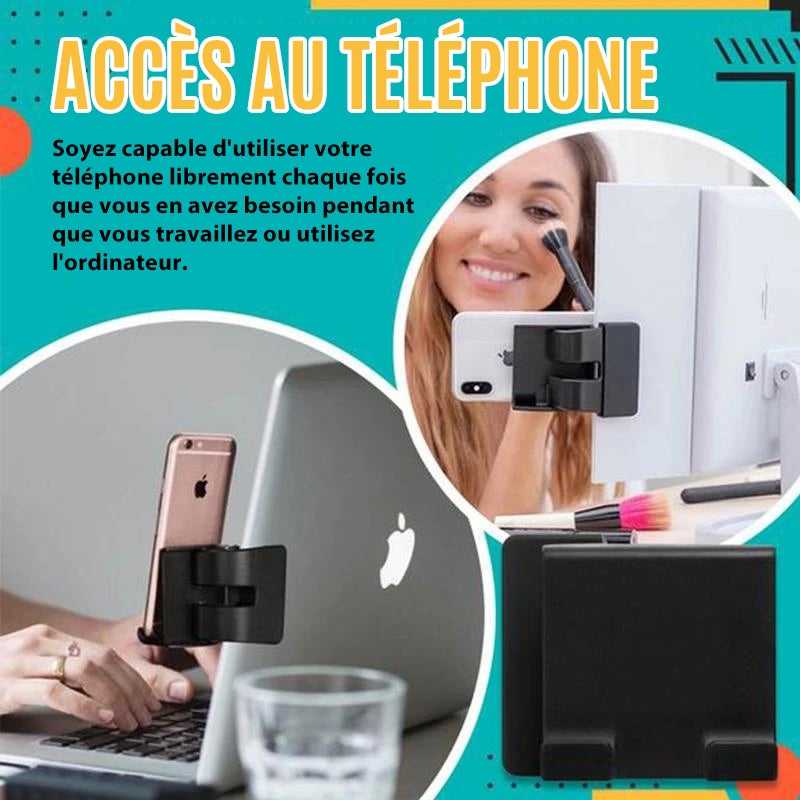 Support de Téléphone avec Clip sur Écran pour Ordinateur Portable