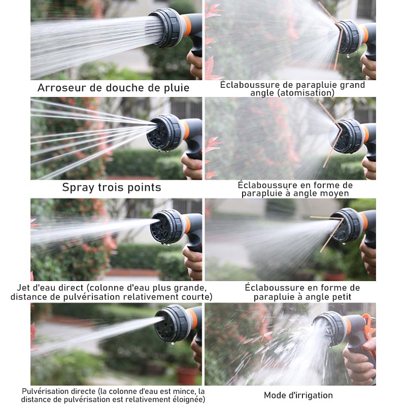 Pistolet d'arrosage à Haute Pression Réglable pour l'arrosage de Jardin
