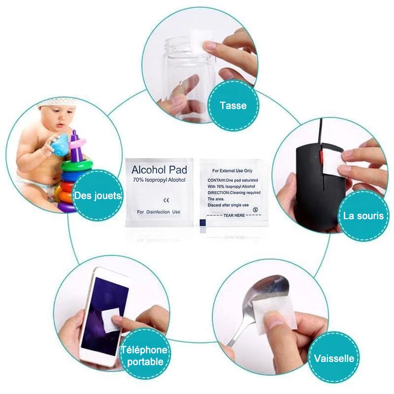 Tampon de Nettoyage à L'alcool Jetable