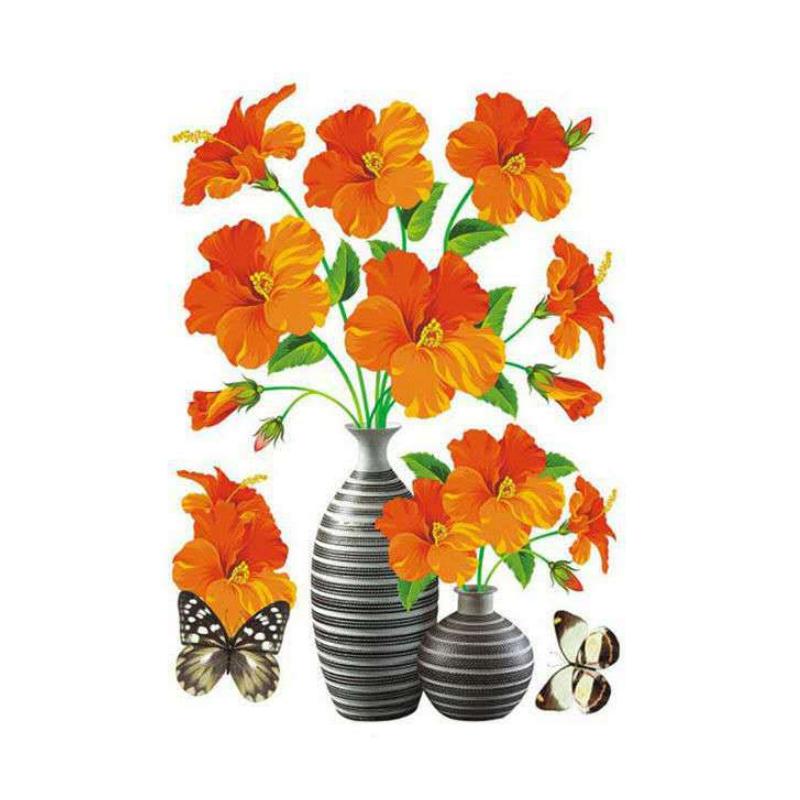 Vase à Fleurs en 3D Sticker Mural Auto-adhésifs