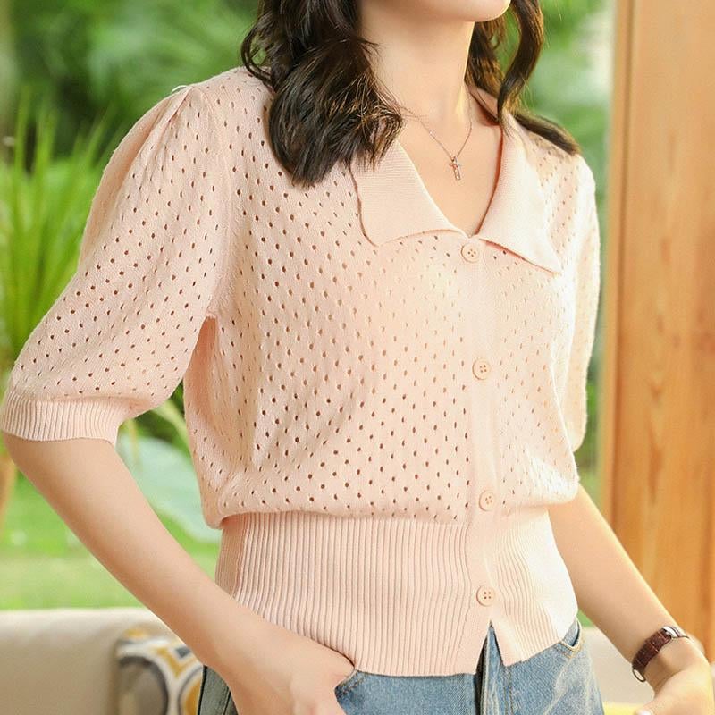 Cardigan Ajouré À Col V pour Femmes