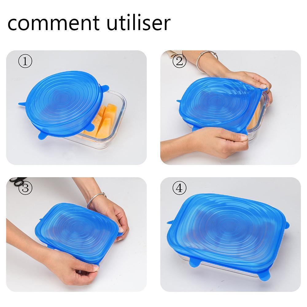 6-Pieces Couvercles De Bol Silicone