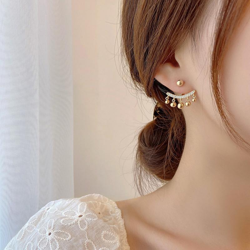 Boucles d'oreilles Ménisque Géométrique en Strass et Perles