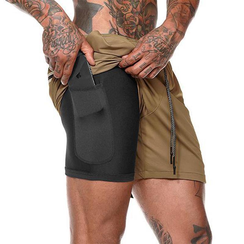 Shorts de Sport à Double Couche pour Hommes