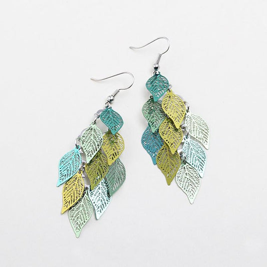 Boucle d'oreille de Feuilles de Toutes Les Couleurs