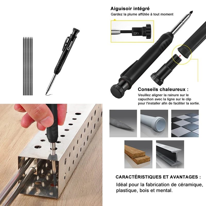 Saker Crayon de Construction Multifonctionnel Outil De Tracage