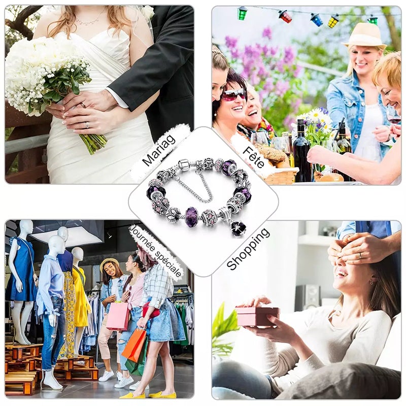 Bracelet Pierres de Naissance Cristal Améthyste