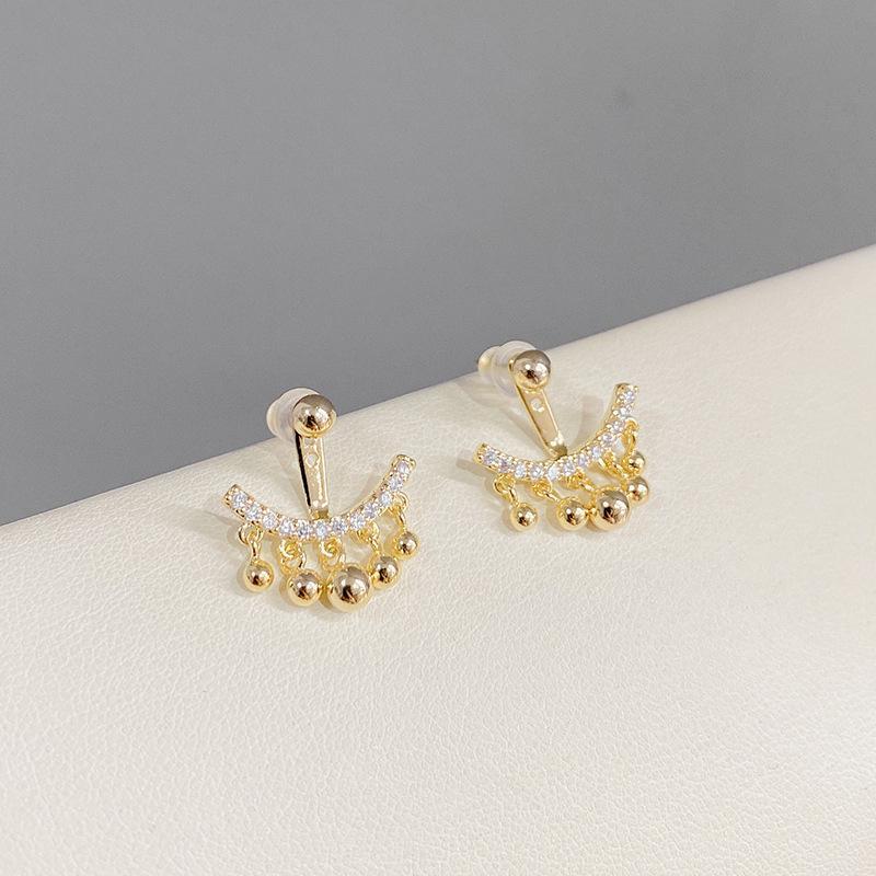 Boucles d'oreilles Ménisque Géométrique en Strass et Perles