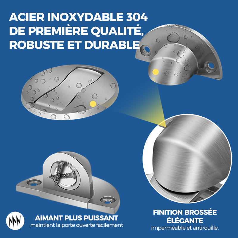 Butée de porte magnétique invisible en acier inoxydable