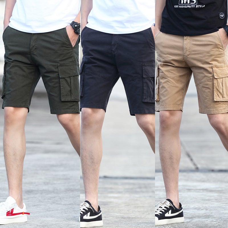 Shorts Cargo Décontractés pour Hommes Multi-poches