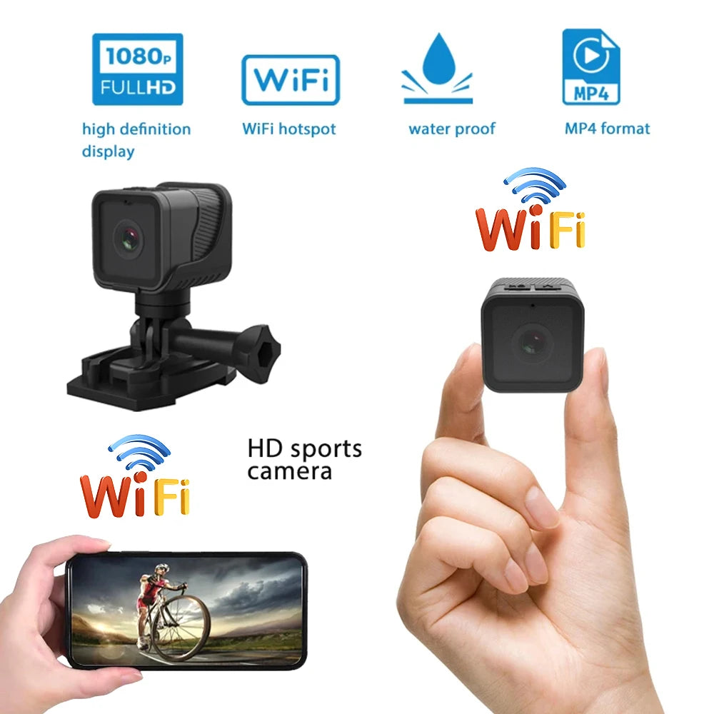 1080P High-Definition wireless small camera, WiFi hotspot mini DV camera, outdoor sports camera, motorcycle driving recorder
