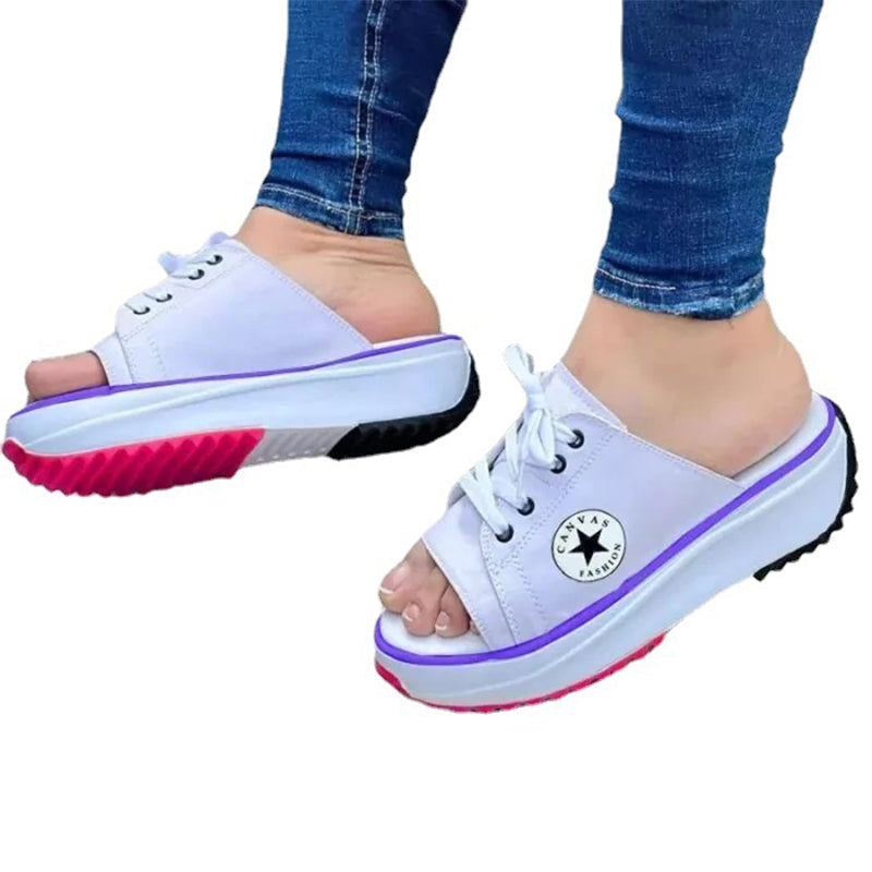 Sandales Décontractées en Toile Respirante Fishmouth